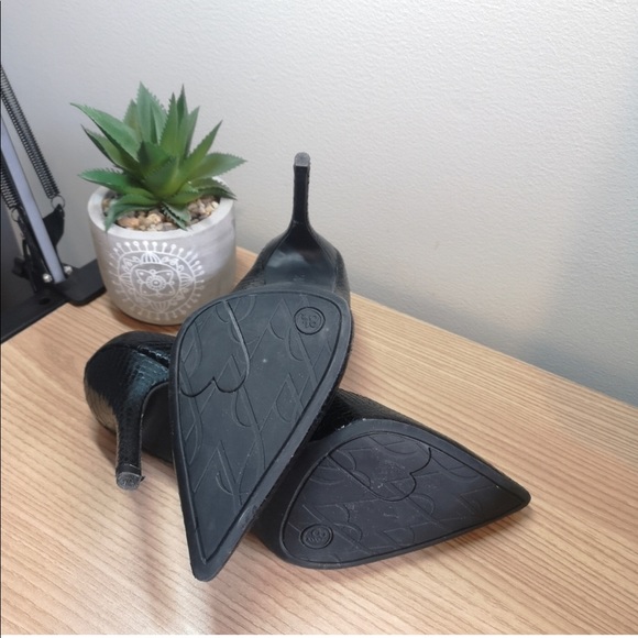 SAM & LIBBY "Dominique" Crocodile Pumps Stiletto Pointed Toe size 8.5 - Picture 8 of 10